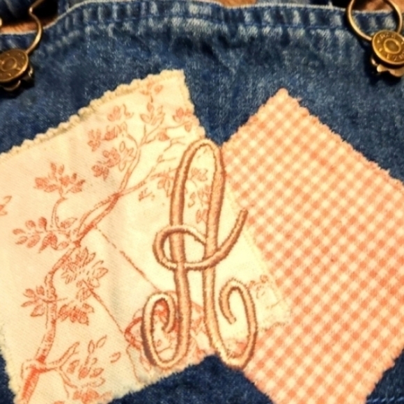 MONOGRAM Letter A   Denim Overalls size 5/6 - Picture 2 of 4